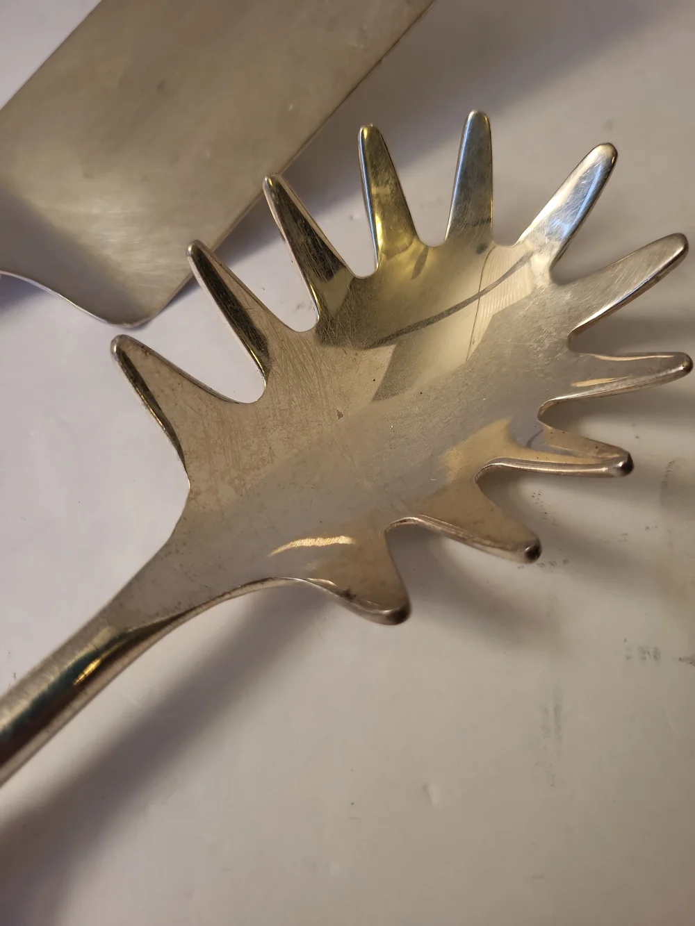 Vintage Towle Nickel Silver Mother of Pearl Handle Pasta Serving  Set